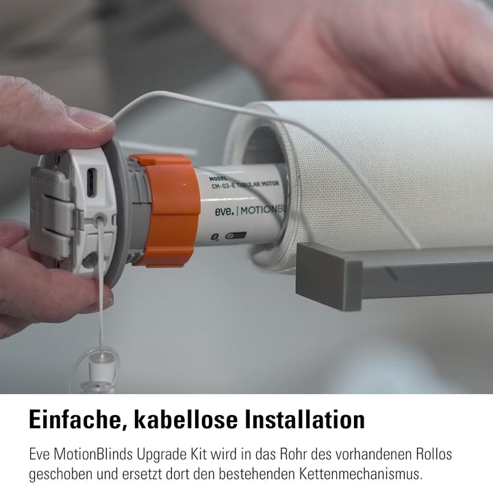 Eve MotionBlinds Upgrade Kit für Rollos – Motor zum nachrüsten bestehender Rollos im Innenraum (Appl