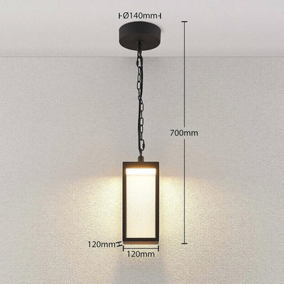 Lucande LED Aussenleuchte 'Cube' (spritzwassergeschützt) (Modern) in Schwarz aus Aluminium (1 flammi