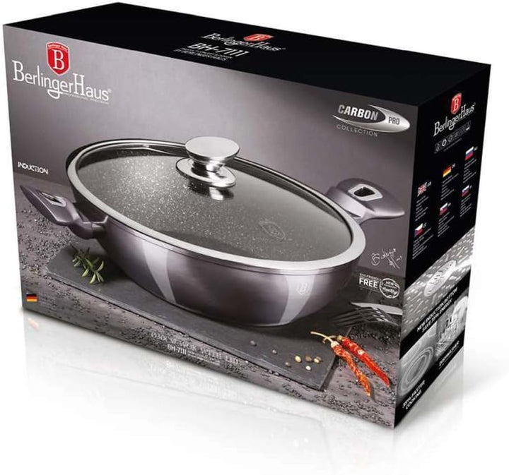 Berlinger Haus - BH/7111 - Wok mit Deckung, 30 cm, Metallic Line Carbon Pro Edition