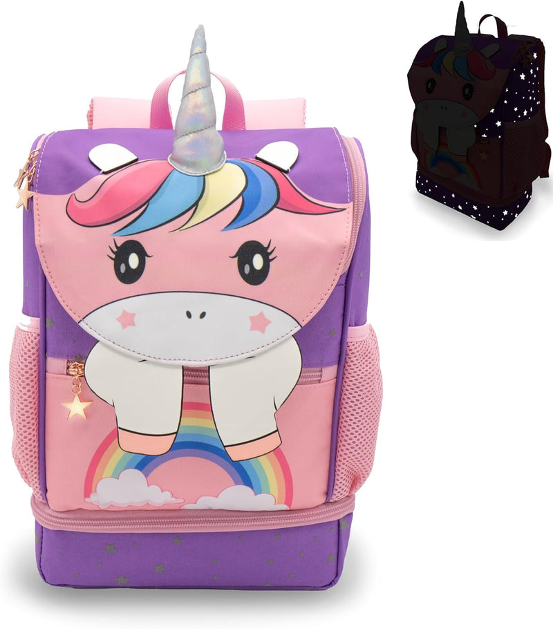 MIXIRL® Lässiger Kindergartenrucksack Mädchen & Kleinkind Rucksack ab 2 Jahre hochwertiger Einhorn K