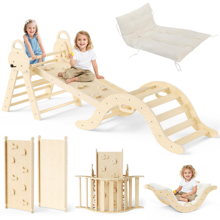 klettergerüst Indoor,7-in-1 Montessori Klettergerüst Set,Indoor Kletterdreieck,25 Jahre Neue Upgrade