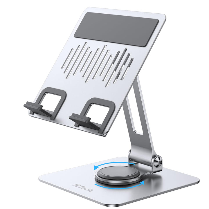JETech Tablet Ständer, Einstellbare Drehlager Desktop Halter mit 360 Grad Drehbarem Fuss, Faltbare H