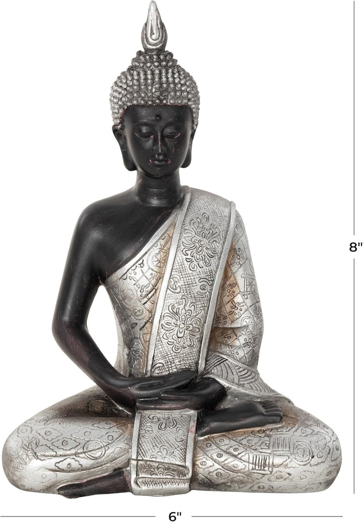 Deco 79 Polystein Skulptur, Kunststein, schwarz, SMALL Size SMALL SIZE Schwarz, SMALL SIZE Schwarz