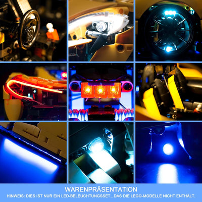 LocoLee Licht Kompatibel mit Lego 42172 McLaren P1 Fernbedienung Version, Nur Lichter Set - Kein Mod