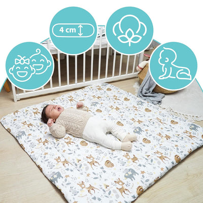 Krabbeldecke für baby Spieldecke 100x100 cm gepolstert - krabbelteppich gross dicke faltbare Laufgit