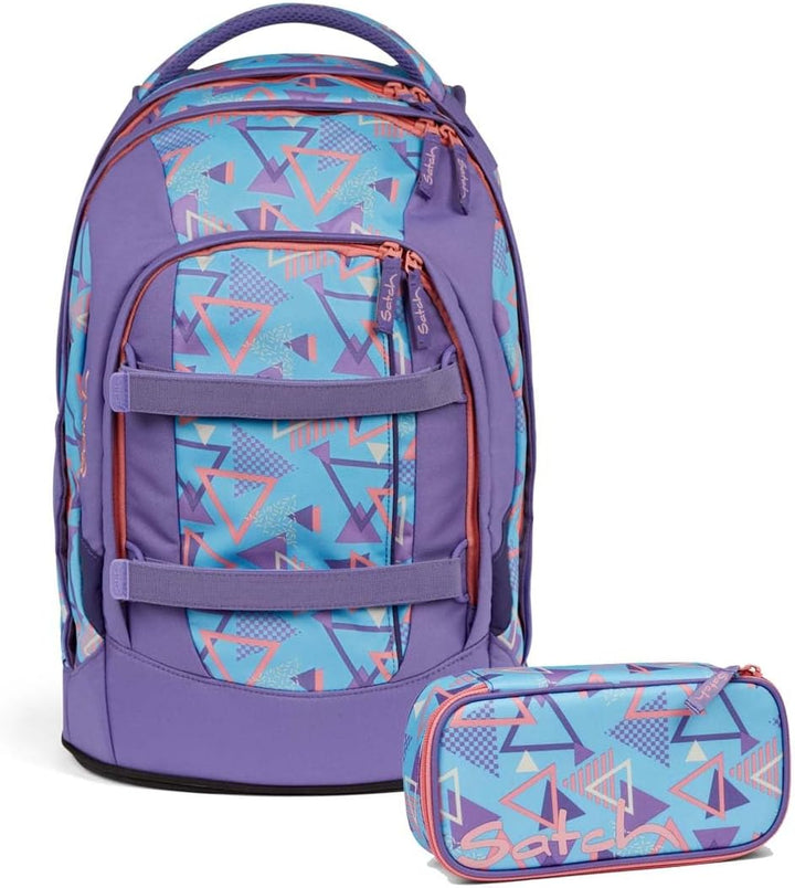 satch Pack Schulrucksack Set 2.tlg inkl. Schlamperbox 80s Dance, 80s Dance