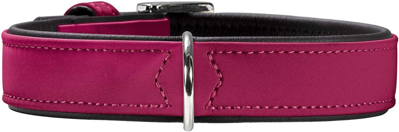 HUNTER SOFTIE Hundehalsband, Kunstleder, samtig, pflegeleicht, 55 (M-L), himbeer 55 (M-L) himbeer, 5