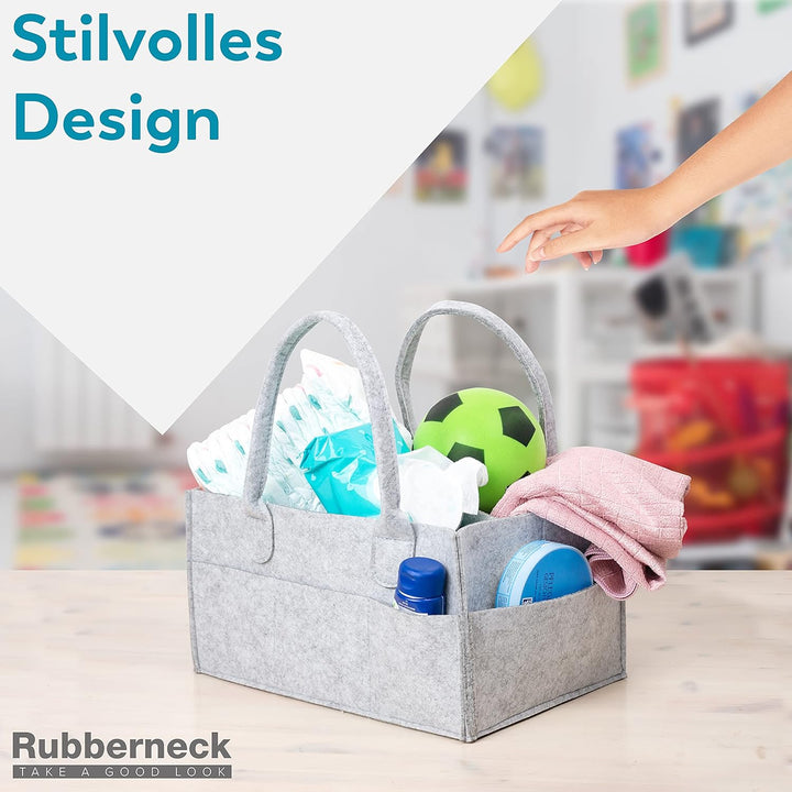 Rubberneck Baby Windel Filztasche - tragbare Wickeltasche, Allzweck Organizer aus Filz (Hellgrau, 33