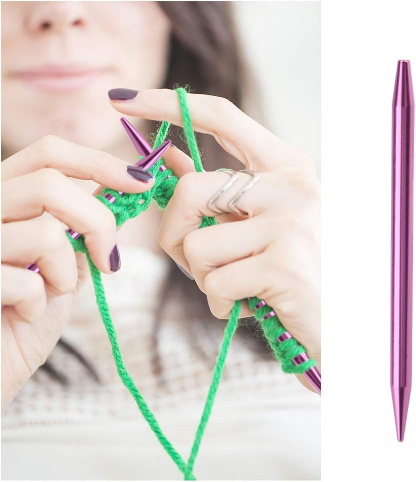 HEEPDD Strick nadeln Set, Multicolor Aluminiumle gierung Austauschbare Nadeln Set Rund Strick nadeln