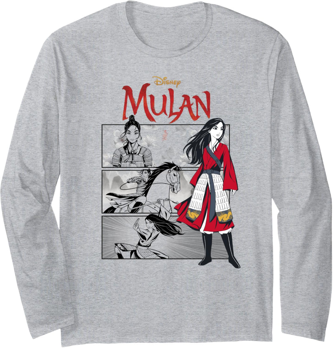 Disney Mulan Live Action Comic Panels Langarmshirt
