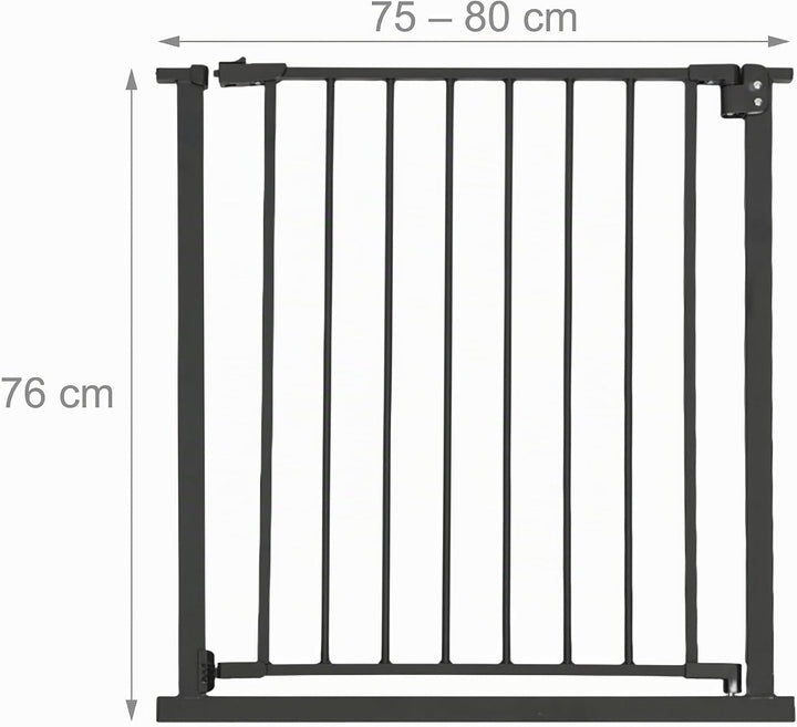 Relaxdays Treppenschutzgitter, 75–80 cm, ohne Bohren, Baby &amp; Kleinkind, Treppe &amp; Tür, Türgitter zum