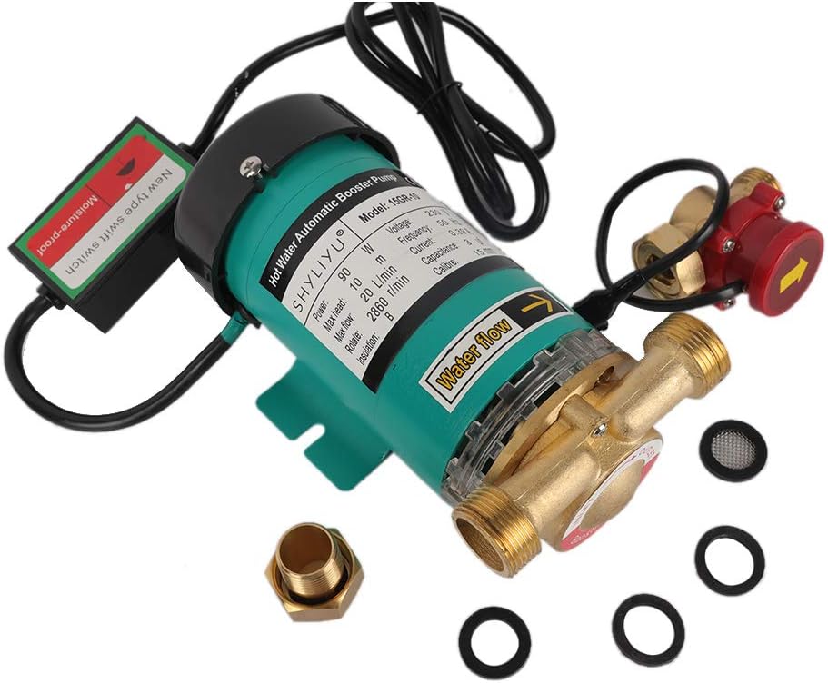 SHYLIYU 90W Umwälzpumpe Druckhöhungspumpe Heisswasserpumpe automatischer Haushalt Booster Pumpe für