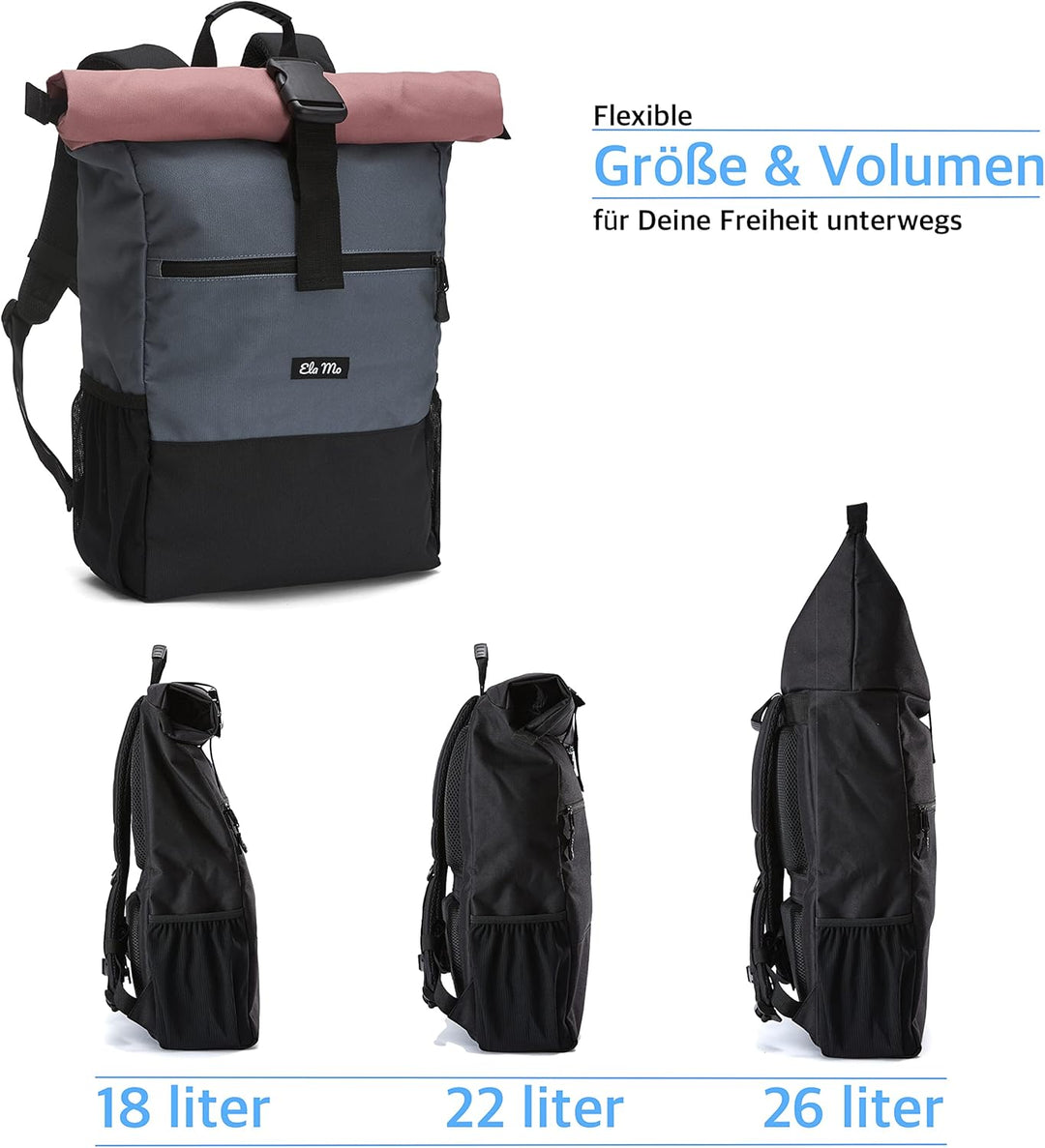 Ela Mo Rucksack Damen Schön, Komfortabel und Durchdacht 18 L (Salmon), Salmon