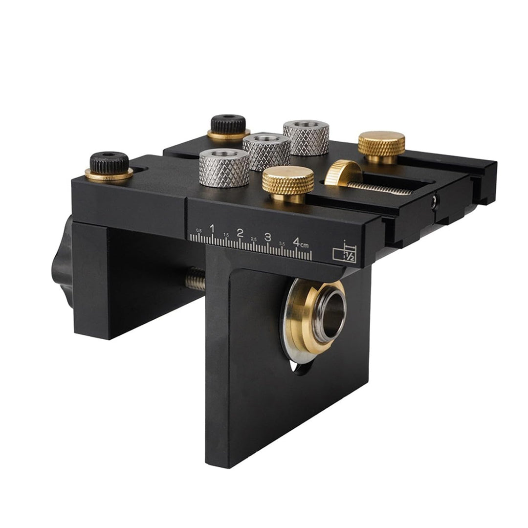 6/8/10/15mm Bohrschablone Möbelbau - 3 in 1 Bohrlehre für Exakte Dübellöchre, Dübelhilfe mit Positio