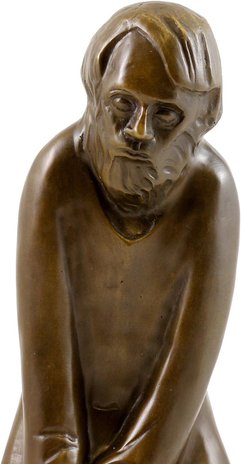 Moderne Kunst Skulptur - Bronzefigur - Der Zweifler (1931) - signiert - Ernst Barlach Figur - Güstro