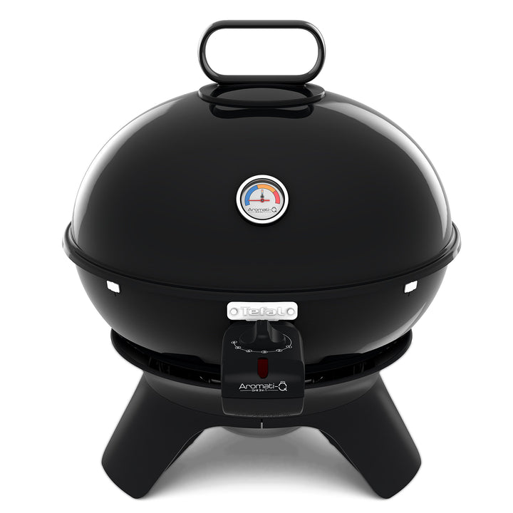 Tefal BG9108 Aromati-Q 3in1, elektrischer Kugelgrill zum Grillen, Braten und Räuchern, Tischversion