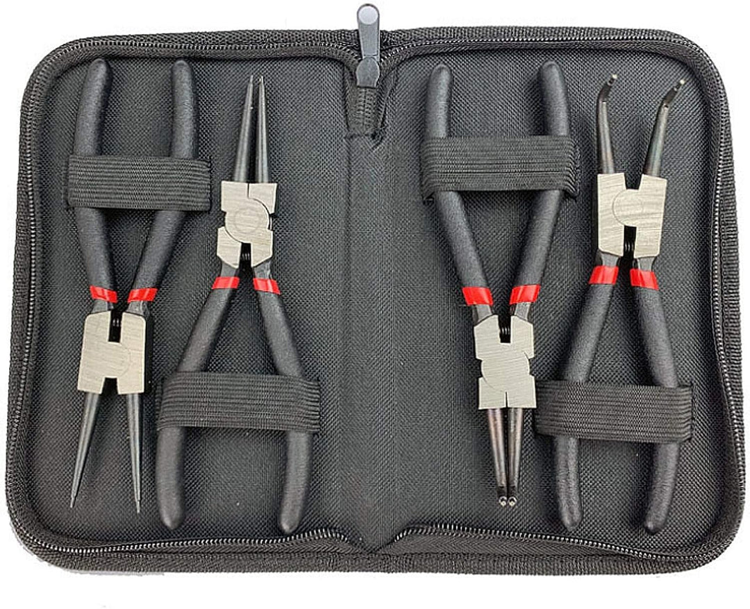 Emsmil 4 Tlg 150mm Sprengringzangen Sicherungsringzangen Set Gebogen Gerade 6 Zoll Seegeringzange fü