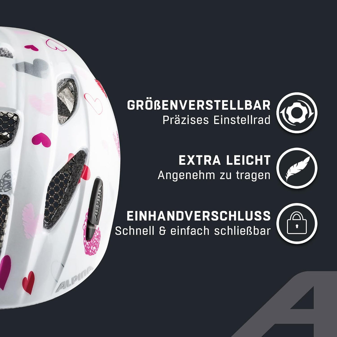 ALPINA XIMO - Leichter, Sicherer & Bruchfester Fahrradhelm Mit Optionalen LED-Licht Für Kinder white