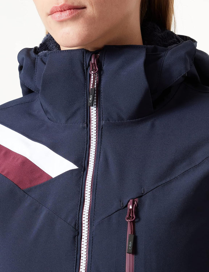 CMP Damen Damen-skijacke mit Abnehmbarer Kapuze GIACCHE 36 Schwarz Blau, 36 Schwarz Blau