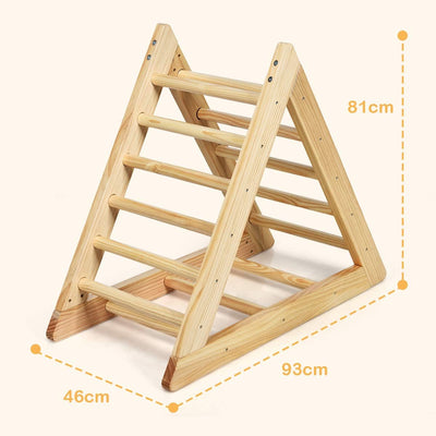 COSTWAY Kletterdreieck aus Holz, Klettergerüst für Kleinkinder ab 3 Jahren, zur Entwicklung grobmoto