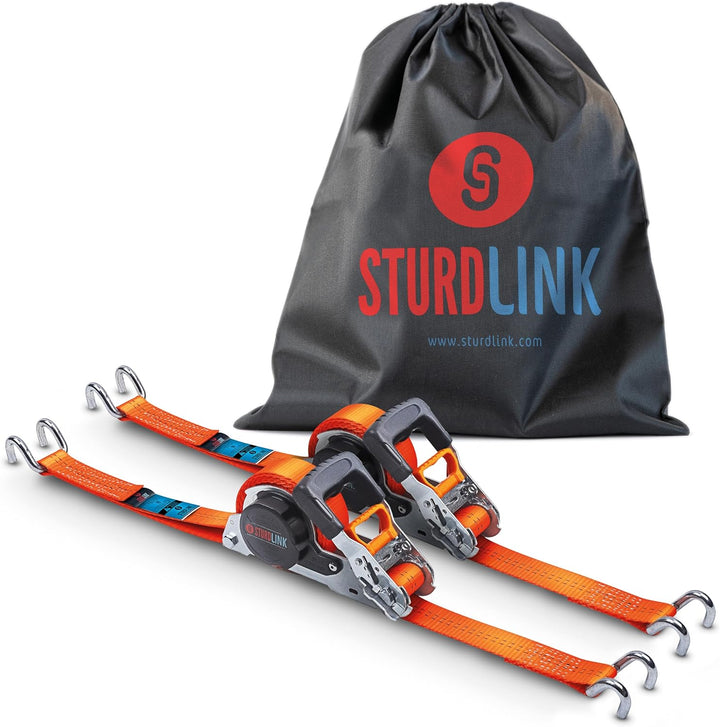 Automatik Spanngurt 5m 35mm mit U Haken 1000kg / 2000kg | Set von 2 Spanngurte Selbstaufrollend | Au