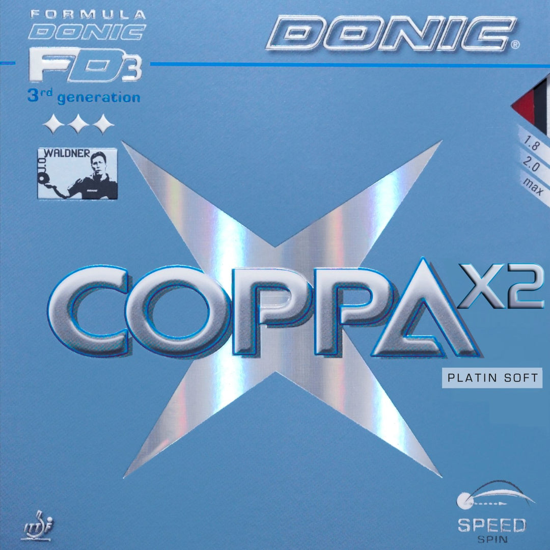 DONIC Coppa X2 Platin Soft, TT-Belag, OVP, inkl. Lieferung Schwarz 1.8 mm, Schwarz 1.8 mm