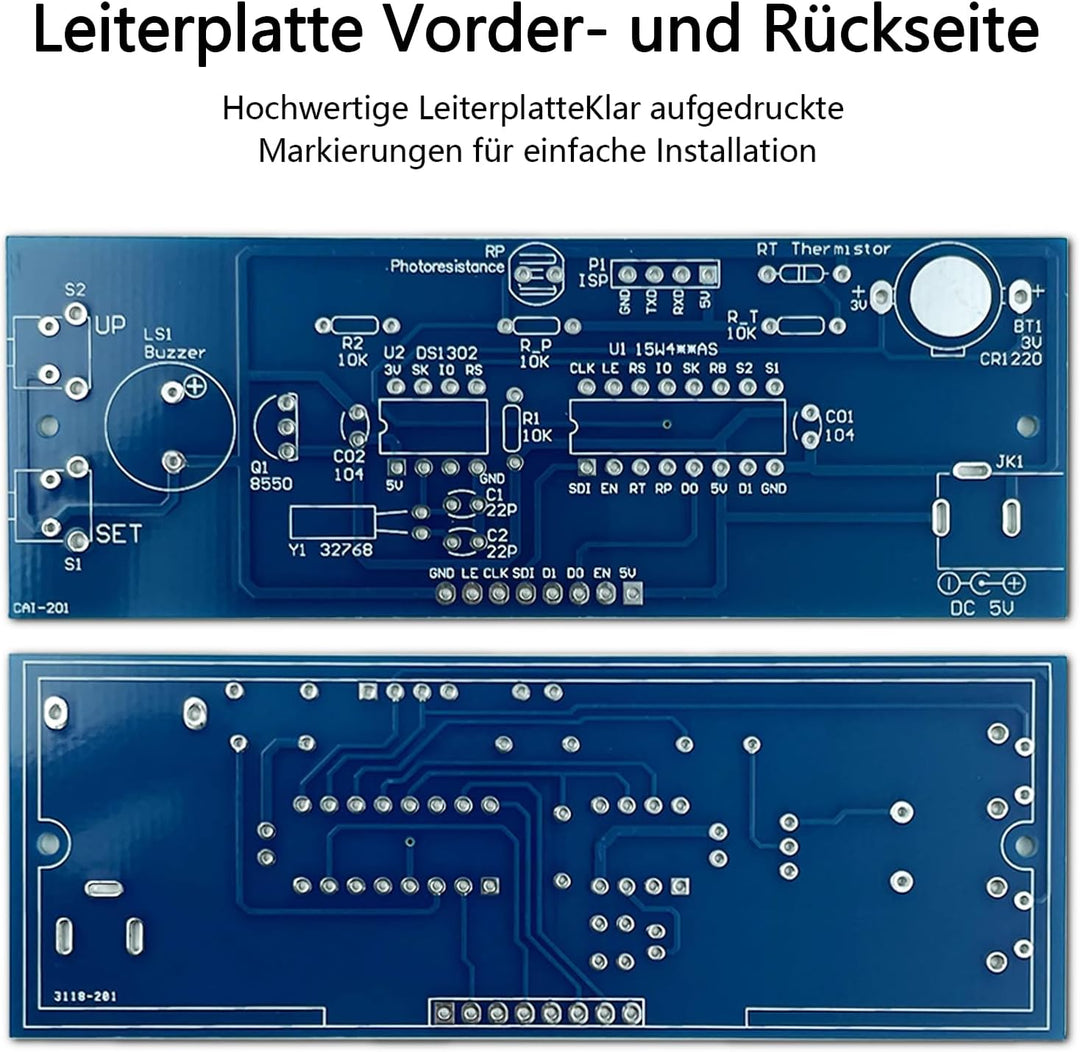 EIELE Elektronische Uhr Lötset Mehrfarbiges Display mit freier Anpassung Praxisnahes Lernprogramm fü