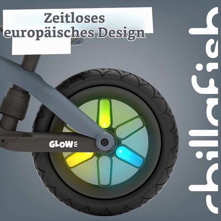 Chillafish BMXIE Laufrad, 12 Zoll Kinderlaufrad mit Bremse, Leuchträdern, als Motorrad Version oder