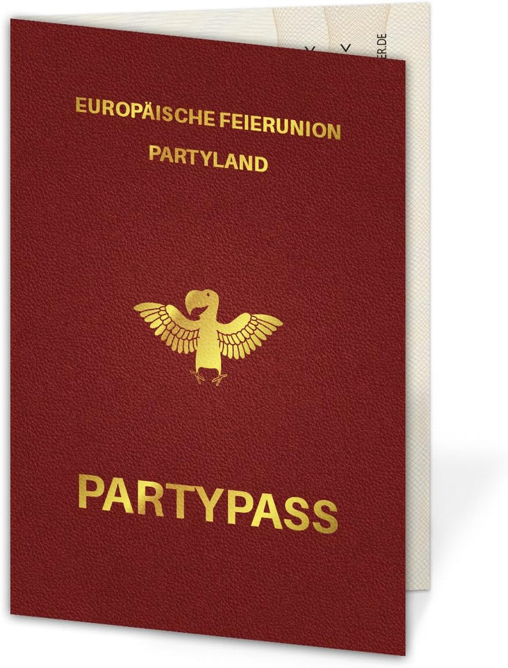 Personalisierte Hochzeitseinladungen (10-100 Stück wählbar) als Reisepass Ausweis Partypass Einladun