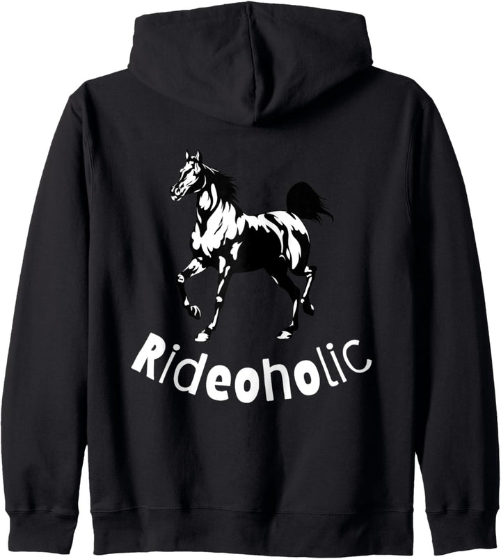 Rideoholic, reiten Damen Mädchen reiten Pferde Reiter Kapuzenjacke