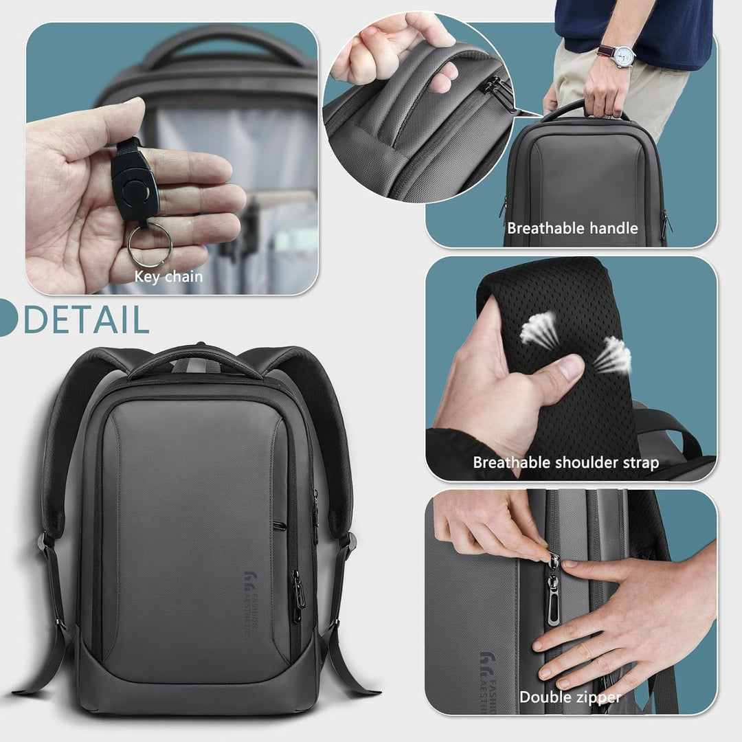 Laptop Business Rucksack Herren mit 17,3 Zoll laptopfach mit USB-Ladeanschluss Diebstahlsicher Handg