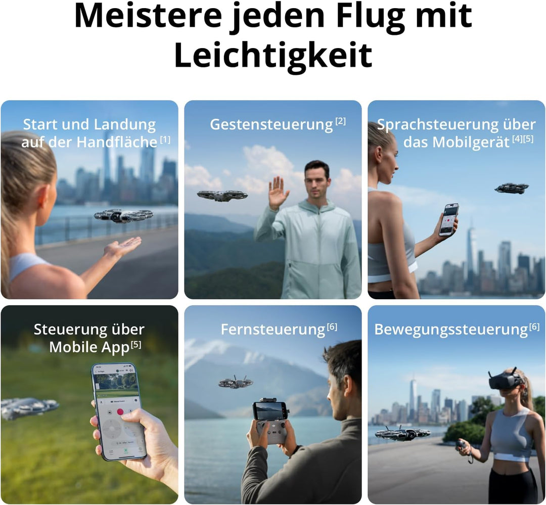 DJI Neo 2 Fly More Combo (nur Drohne), Start und Landung auf der Handfläche, Gestensteuerung, Active