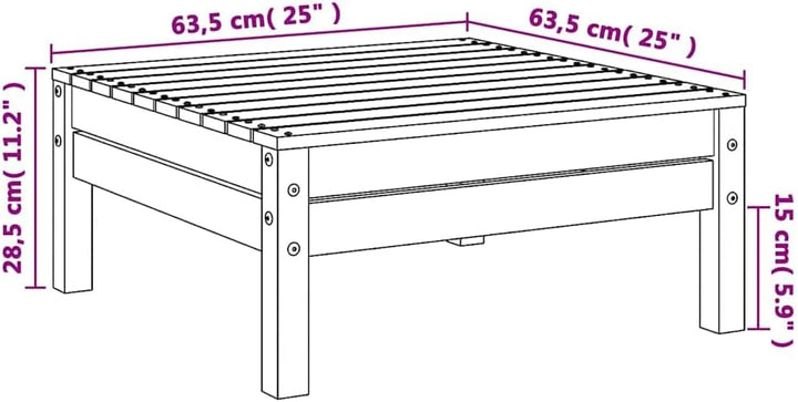 vidaXL Gartenhocker, Hocker mit Latten-Design, Fusshocker für Garten Terrasse, Garten Ottomane Sitzh
