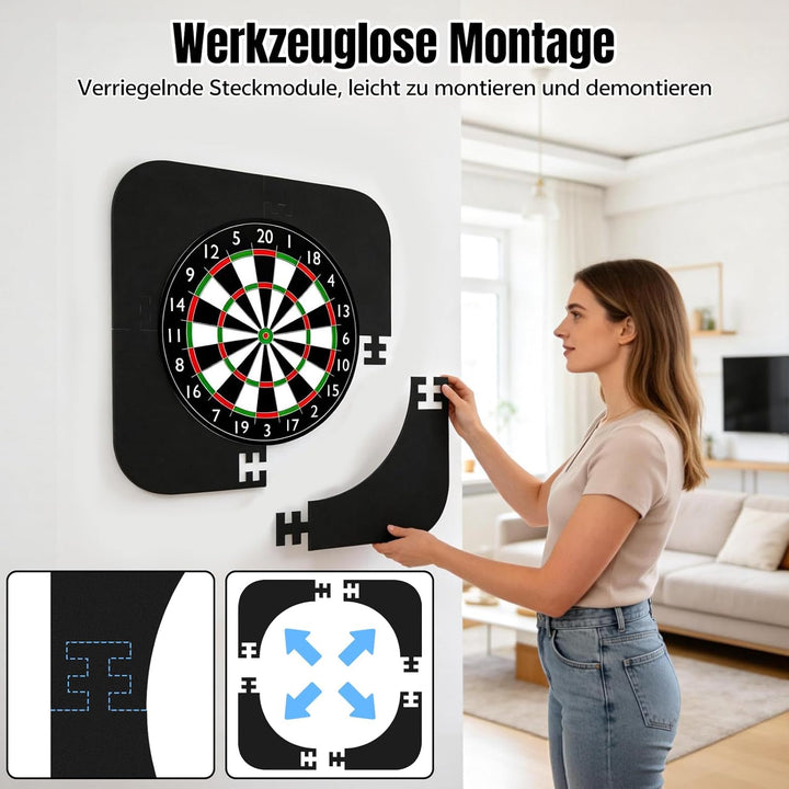 Dartscheibe Schutzring Innerer Kreis 45.5cm Aussenring 72cm,5pcs Eva Dartscheibe Umrandung, Dartboar