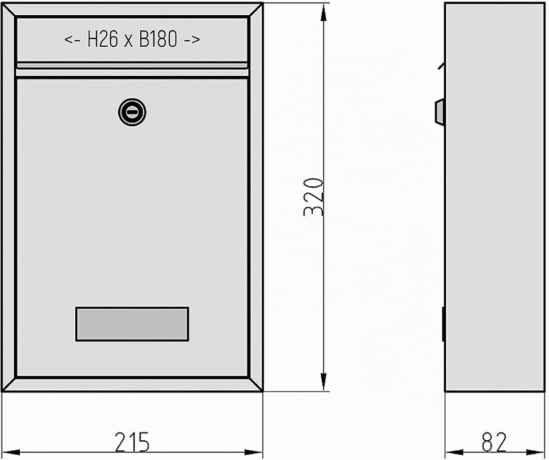 BASI | 2er Set Briefkasten | Wandbriefkasten Kompaktbriefkasten | DIN B5 | Namensschild jeweils 2 Sc