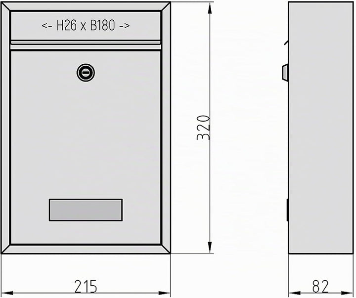 BASI | 3er Set Briefkasten | Wandbriefkasten Kompaktbriefkasten | DIN B5 | Namensschild jeweils 2 Sc