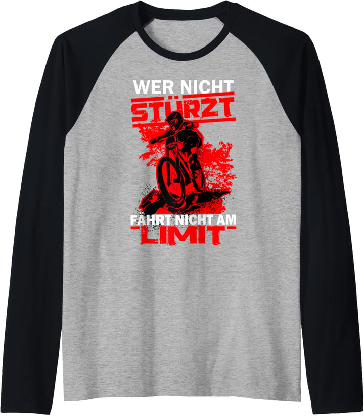 Downhill Jungen MTB Wer Nicht Stürzt Fährt Nicht Am Limit Raglan