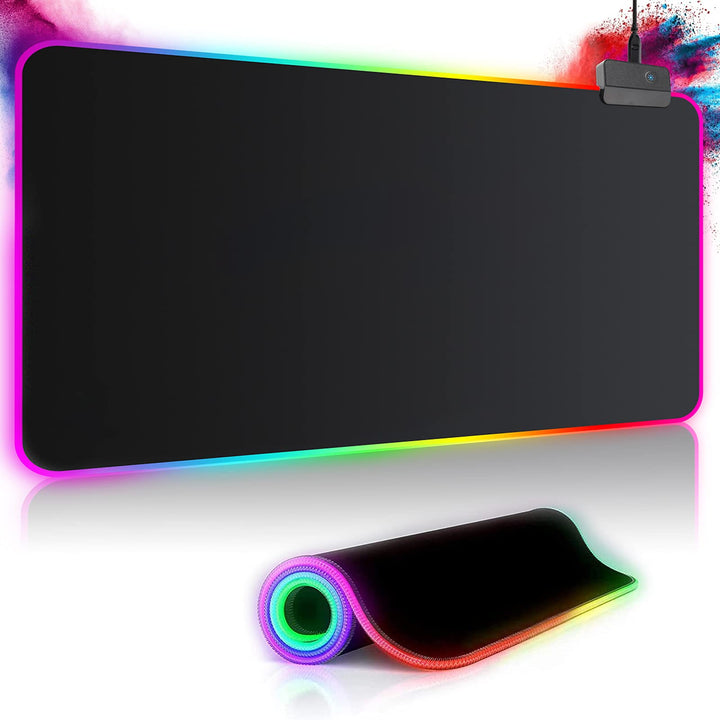 Gaming Mauspad RGB Mousepad 800x300mm XXL Gaming Mousepad gross mit 14 Beleuchtungs Modi 7 LED Farbe