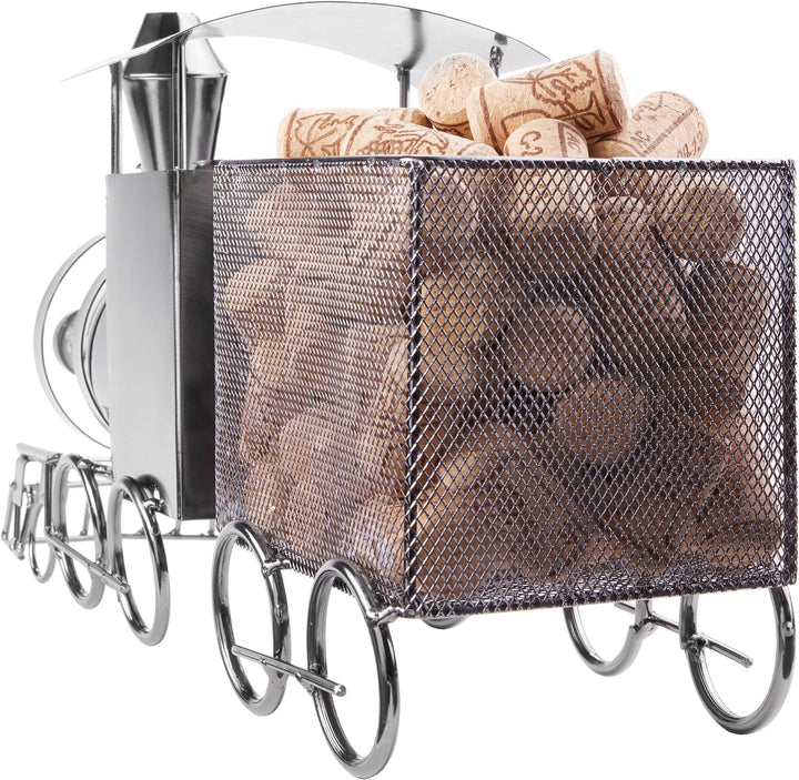 BRUBAKER Weinflaschenhalter Lokomotive - Metall Skulptur Flaschenständer - 42 cm Metallfigur Wein Ge