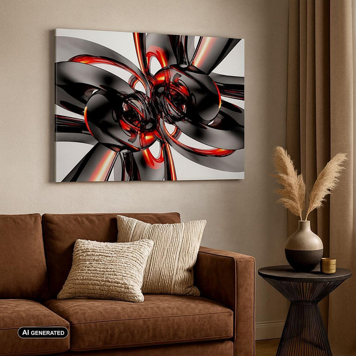 Bilder auf Leinwand 100x70cm Leinwandbild Abstrakt Ring Glas Komposition Gross Wanddeko Bild Schlafz