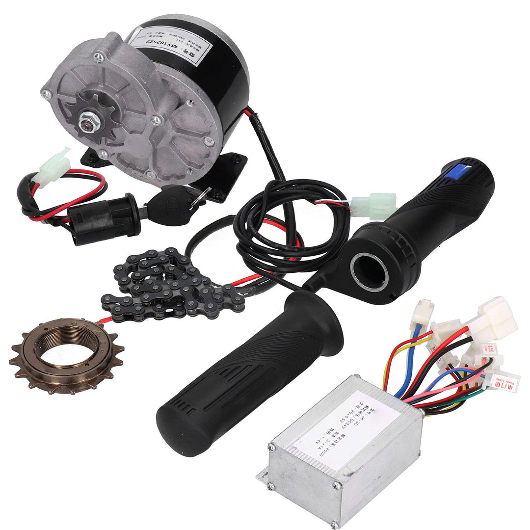 Umrüstsatz für Elektroroller, DIY Bürstenmotorset 24V 250W Elektro-Umbausatz für Elektroroller