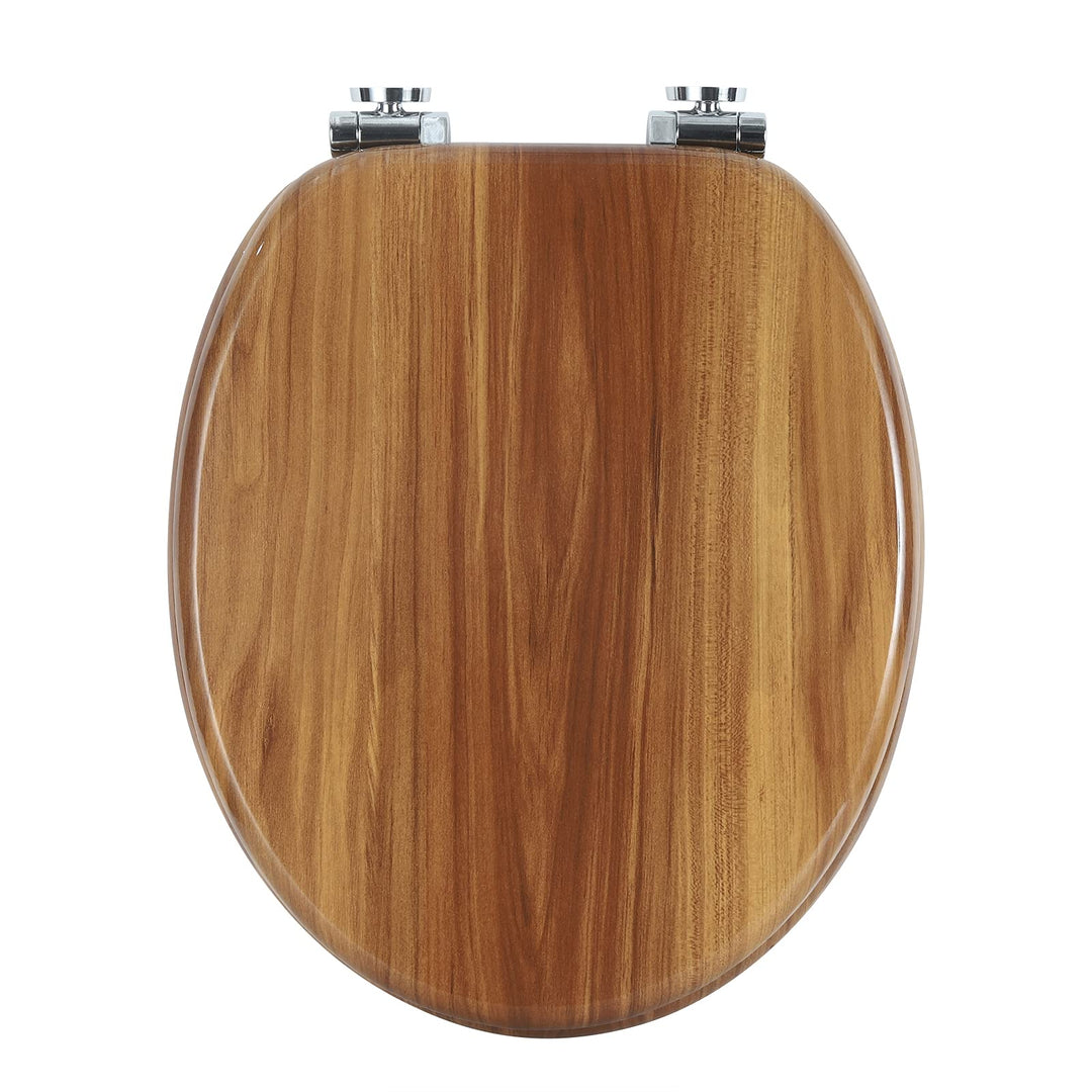 WOLTU Premium WC-Sitz Toilettensitz mit Absenkautomatik, MDF Holzkern, Softclose Scharnier, Desgin D