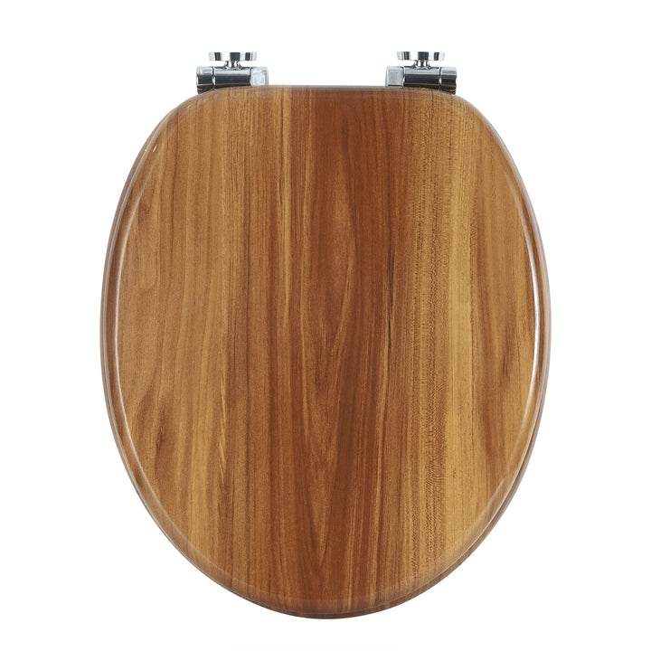 WOLTU Premium WC-Sitz Toilettensitz mit Absenkautomatik, MDF Holzkern, Softclose Scharnier, Desgin D