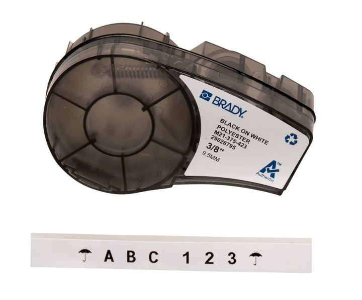 Brady (M21-375-423) Polyesterband für BMP21-PLUS; BMP21-LAB; BMP21 9.53 mm x 6.40 m Schwarz auf Weis