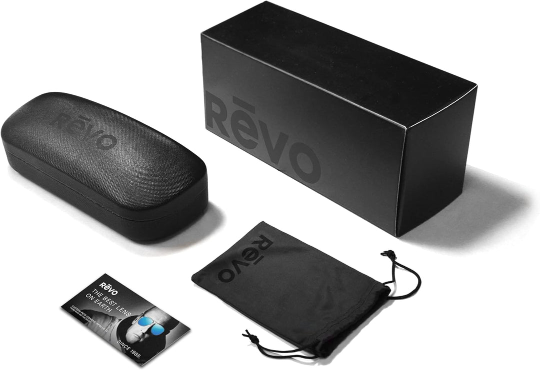 Revo Descend XL: Polarisierte UV-Filter, grosse randlose rechteckige rechteckige Sonnenbrille, schwa