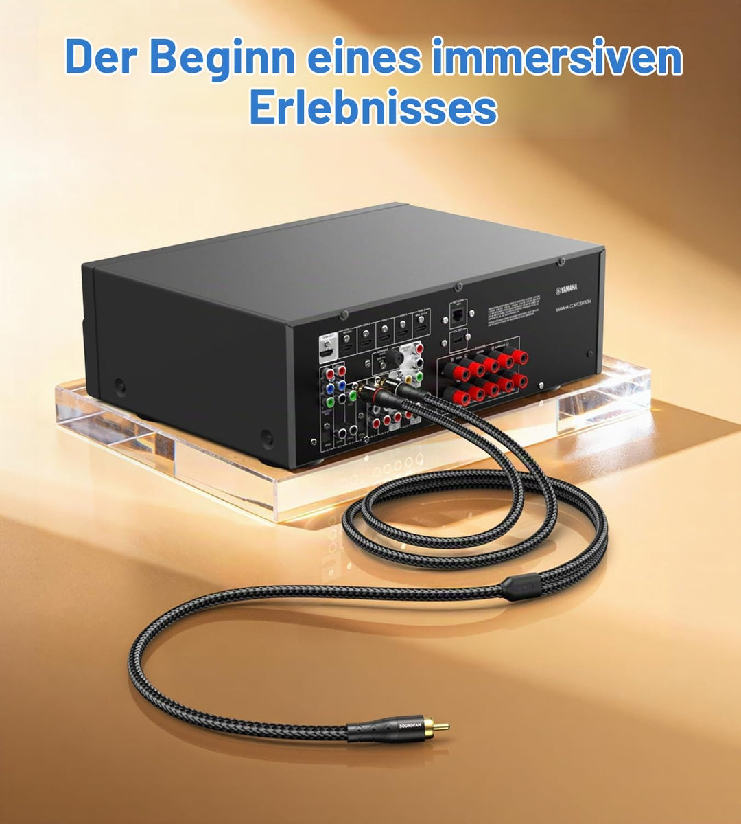 RCA Splitter Kabel 2M RCA Y Splitter 1 Stecker Auf 2 Stecker Subwoofer Y Kabel Bi-Direktional [Doppe