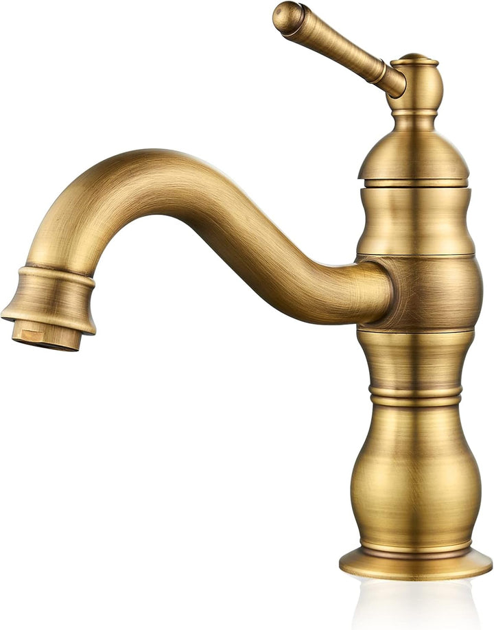 kisimixer Wasserhahn Bad Antik Bronze, 360° Schwenkbar Armatur Waschbecken für Bad, Einhebel Mischba