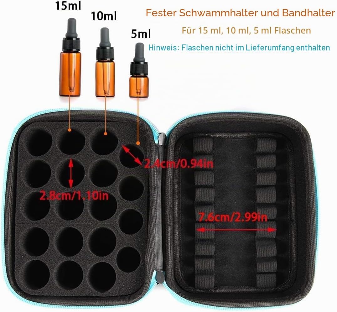 Aufbewahrungsbox mit Griff für ätherische Öle 44 Slots Schwarz ätherische Öle Aufbewahrungskoffer tr