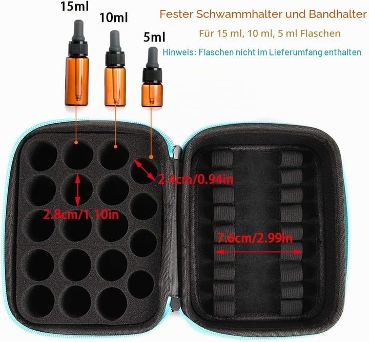 Aufbewahrungsbox mit Griff für ätherische Öle 44 Slots Schwarz ätherische Öle Aufbewahrungskoffer tr
