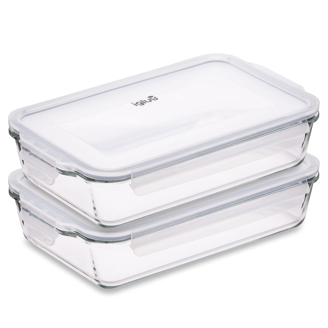 Igluu Meal Prep Lasagne-Auflaufform mit BPA-freiem Schnappverschluss-Deckel 2,2 Liter (2-teilig) – r